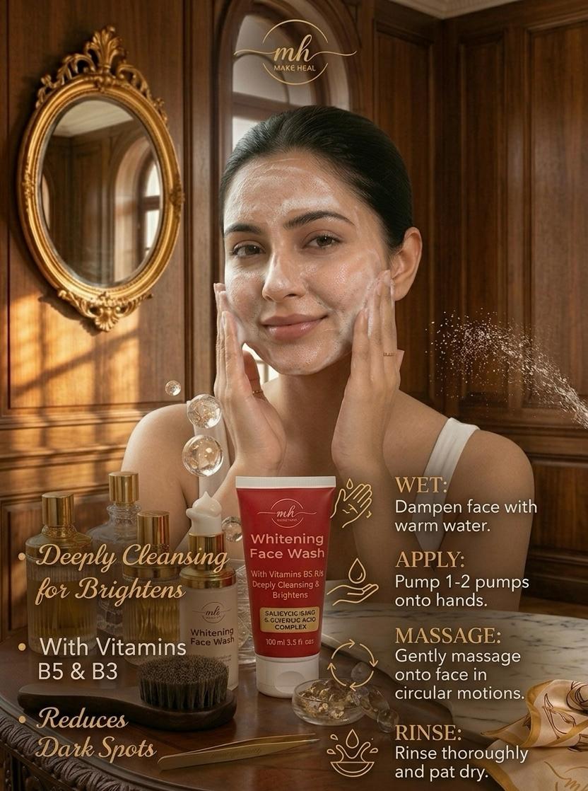 Make Heal Salicylic Acid Face Wash with Vitamins E & B3 – Deep Cleansing & Brightening | 100ml